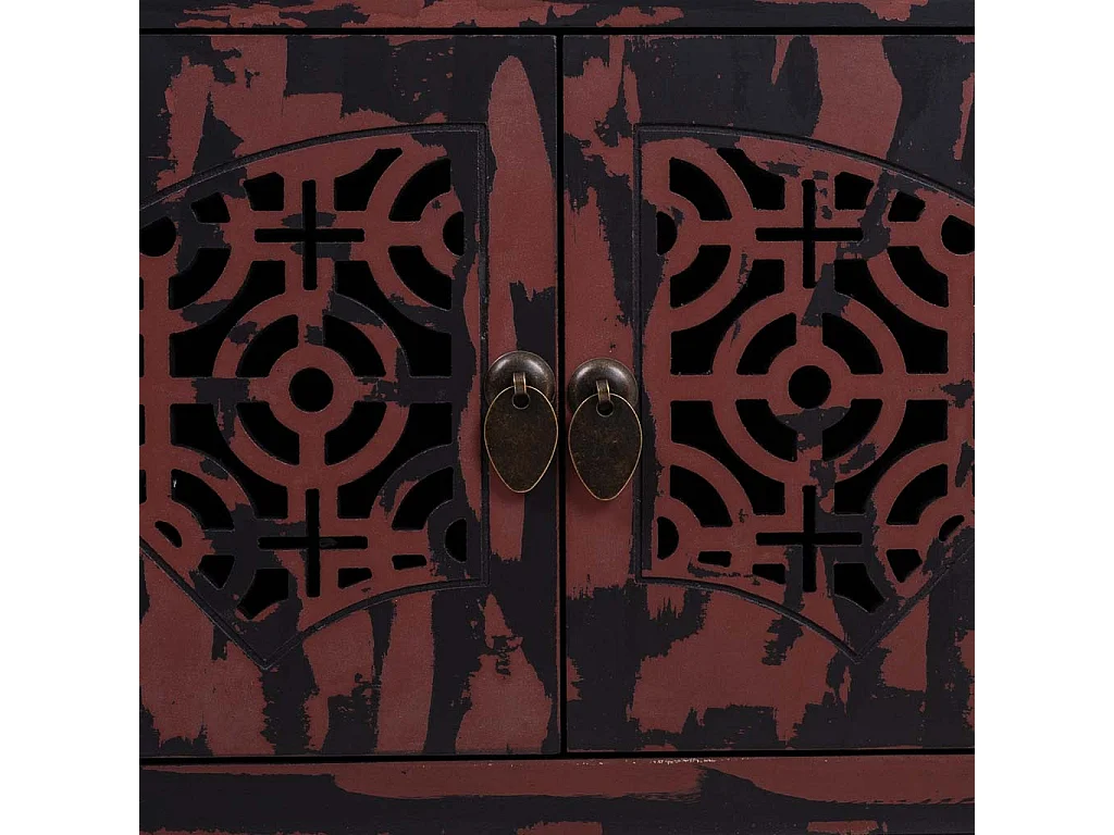 Mobile base in legno rosso 120x40x50h