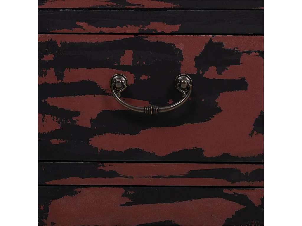 Armário baixo de madeira vermelho 120x40x50