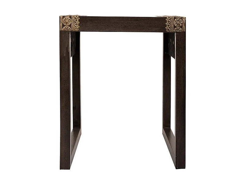 Grauer Tisch aus Holz und Metall, 35 x 40 x 43 h cm