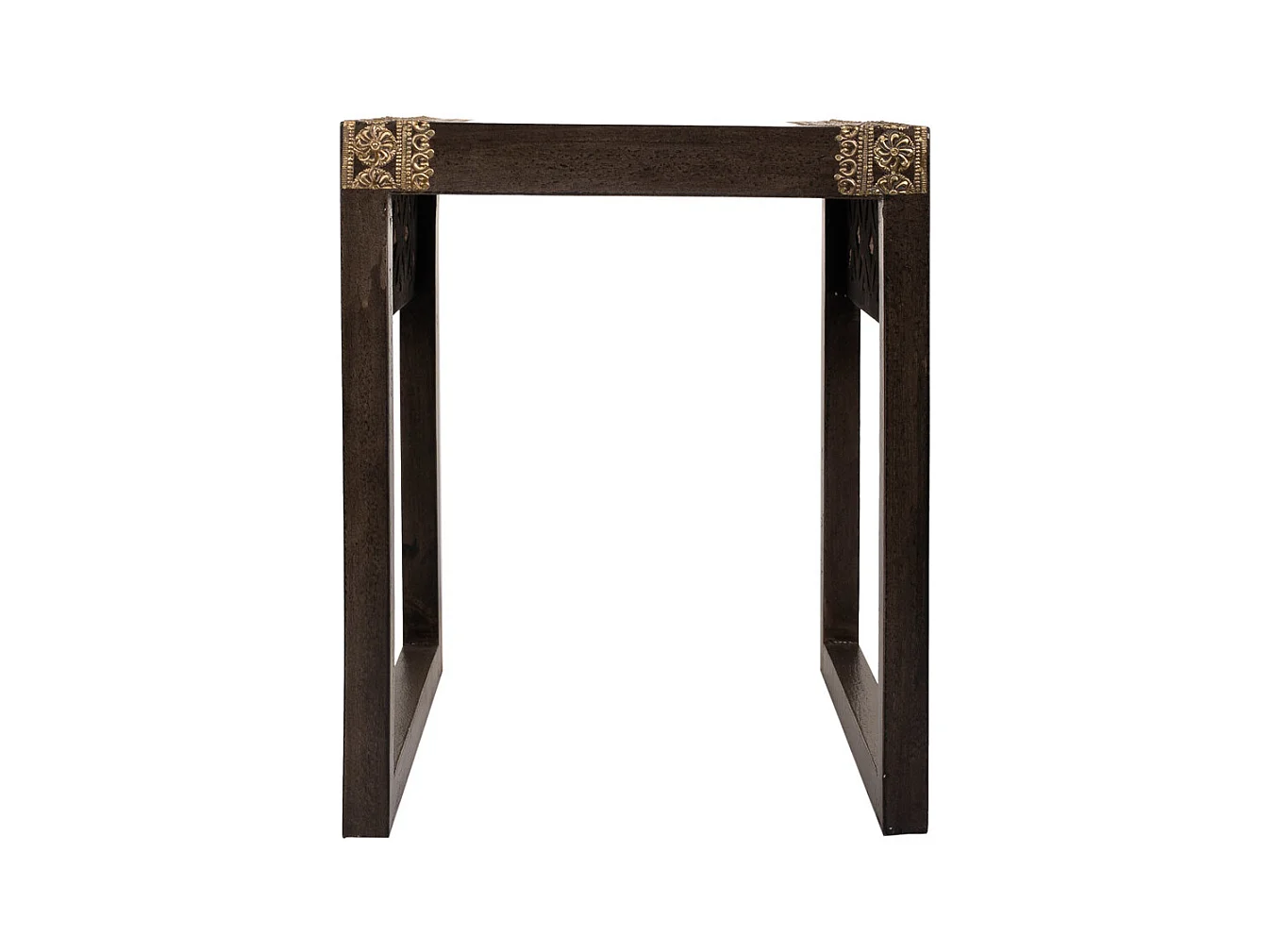 Table en bois et métal gris 35x40x43h