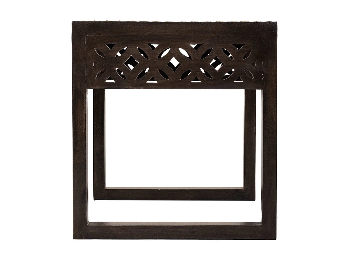 Grauer Tisch aus Holz und Metall, 35 x 40 x 43 h cm