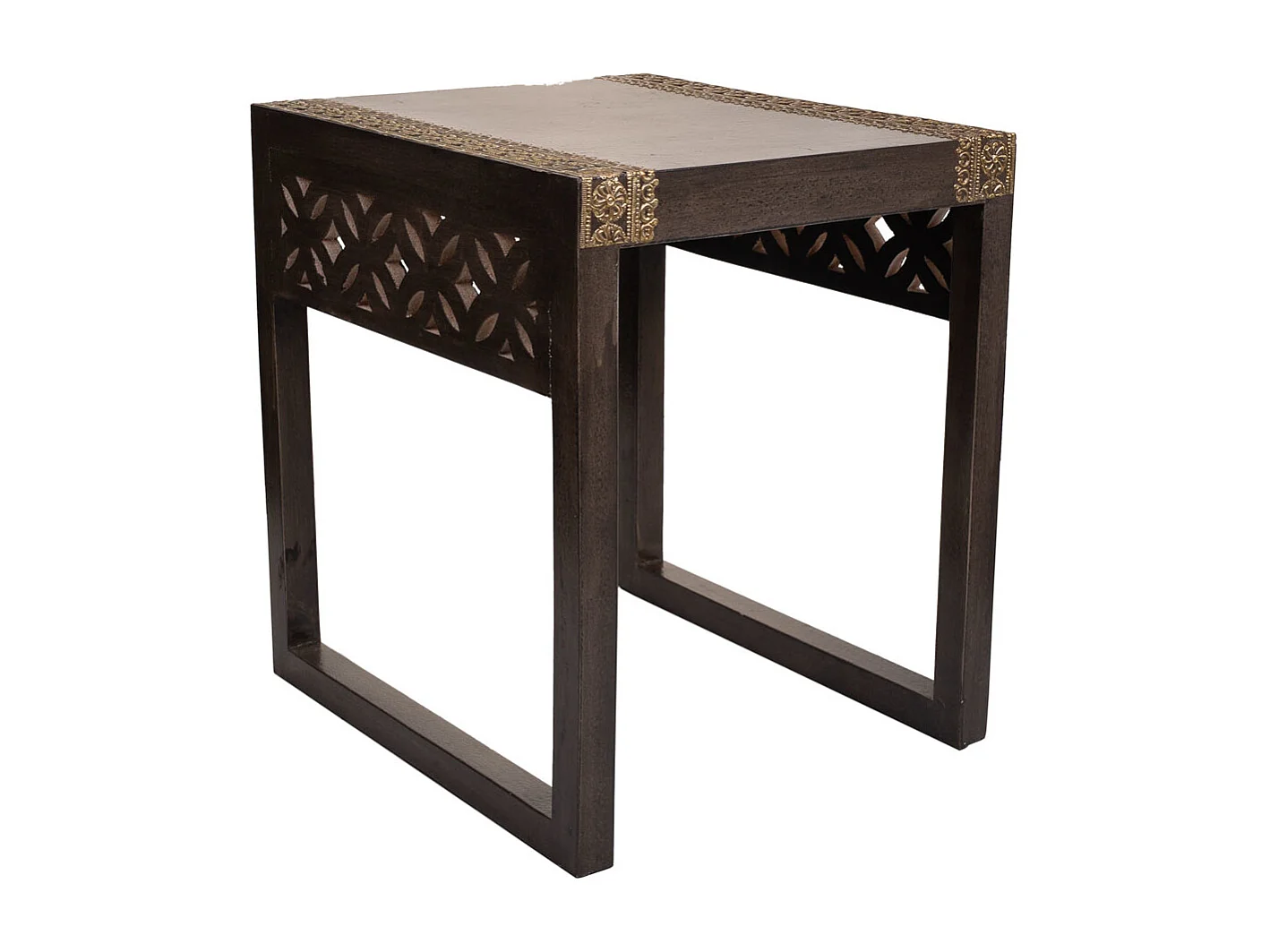 Mesa de madera y metal gris 35x40x43
