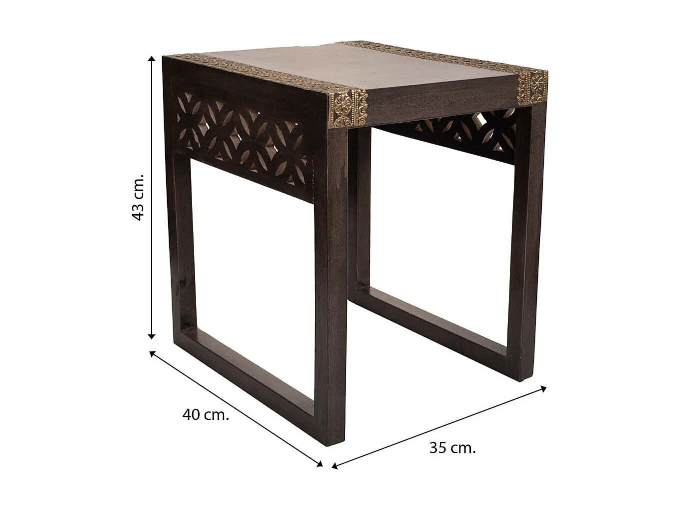 Mesa de madera y metal gris 35x40x43