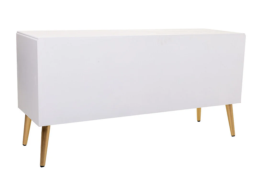 Meuble bas en bois blanc 121x40,5x61,5h