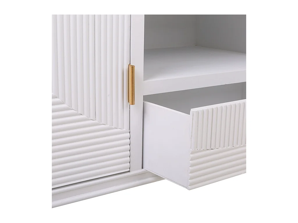 Meuble bas en bois blanc 121x40,5x61,5h