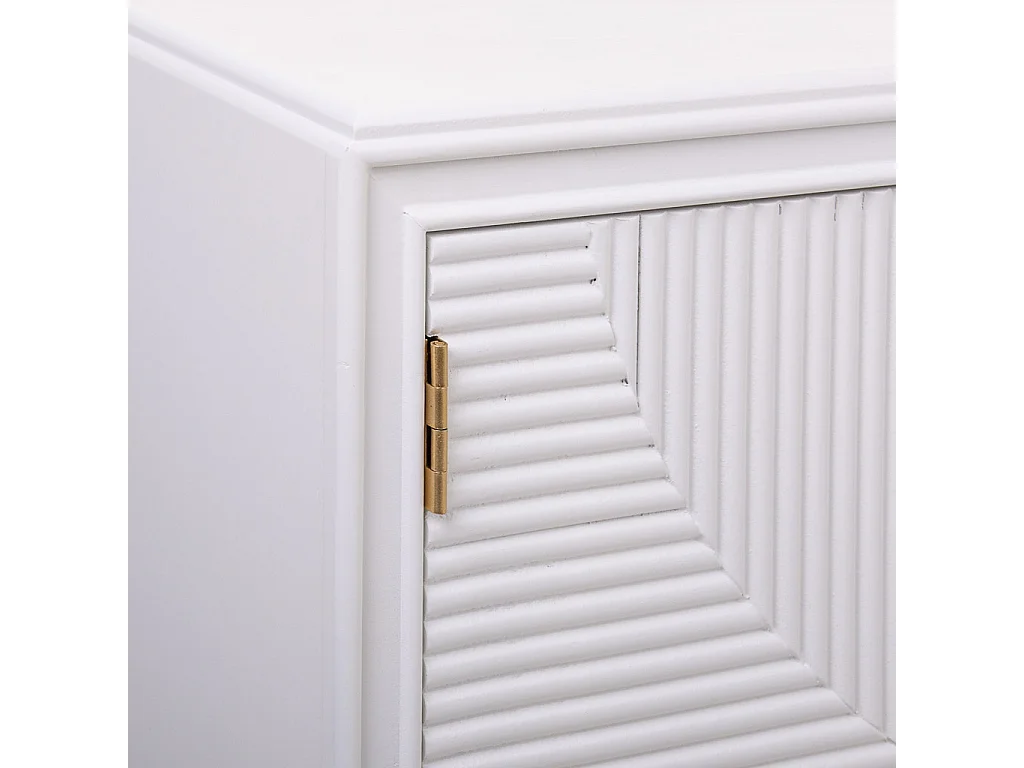 Mobile base in legno bianco 121x40,5x61,5h