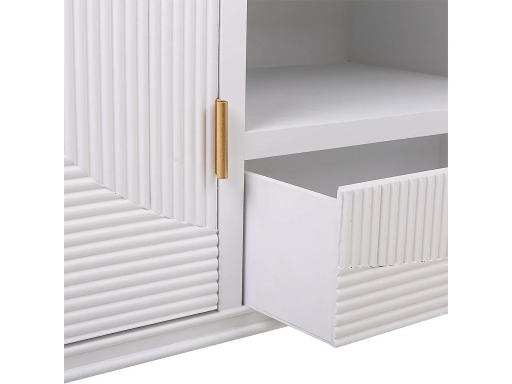 Mobile base in legno bianco 121x40,5x61,5h