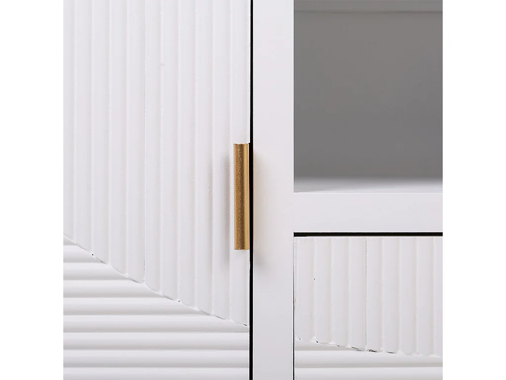 Mobile base in legno bianco 121x40,5x61,5h