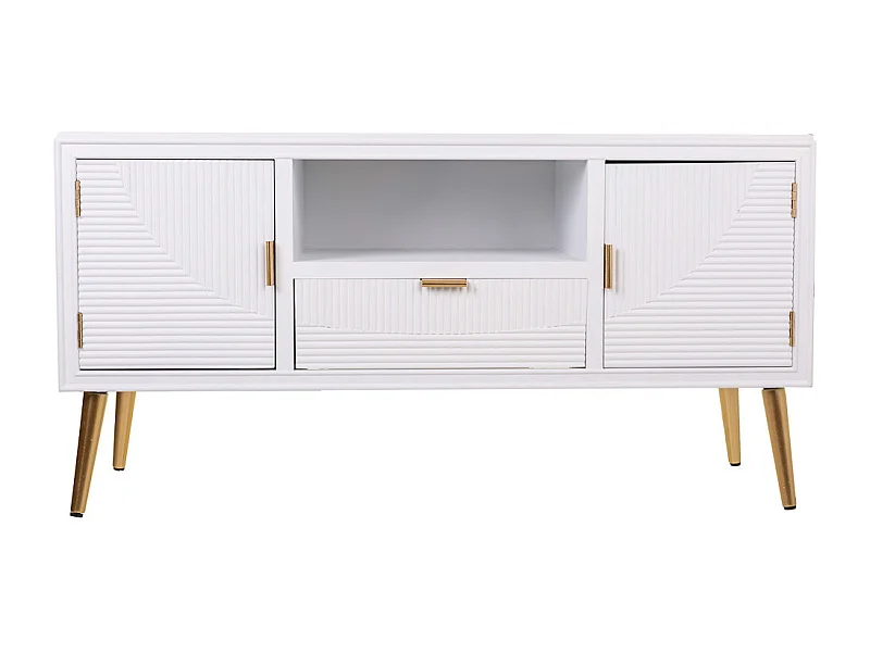 Mobile base in legno bianco 121x40,5x61,5h