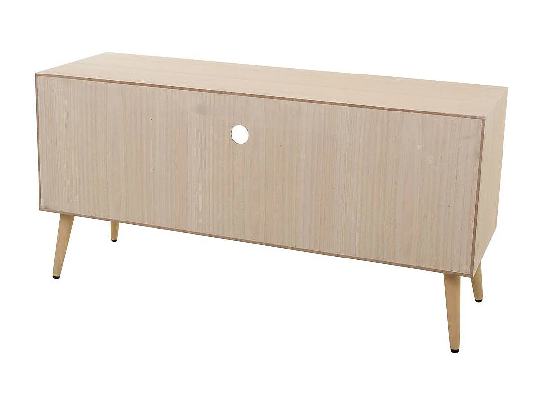 Niedriger Schrank aus Holz und braunem Gitter 120x42x60h cm