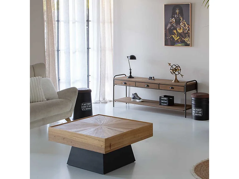 Tavolino quadrato in legno 80x80x40