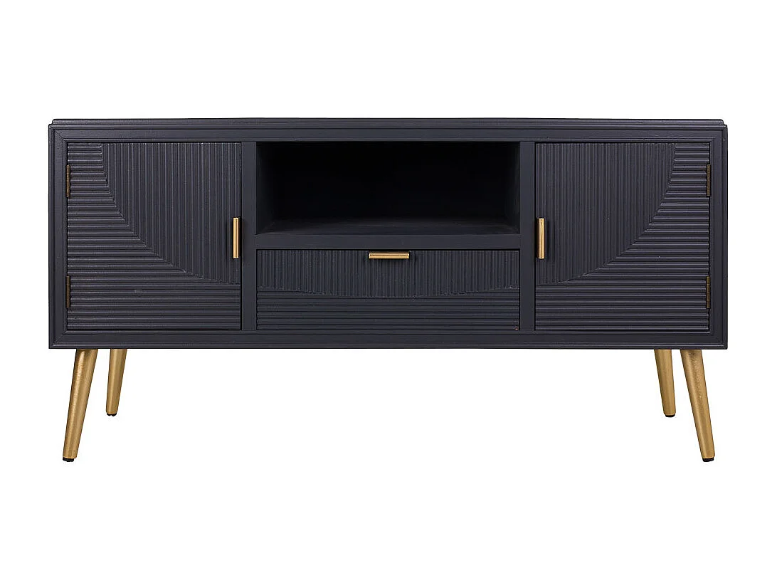 Mobile base in legno grigio scuro 121x40,5x61,5h