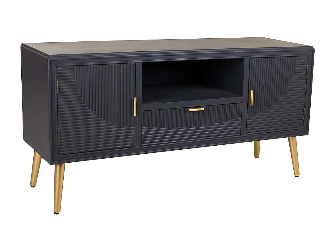 Mobile base in legno grigio scuro 121x40,5x61,5h