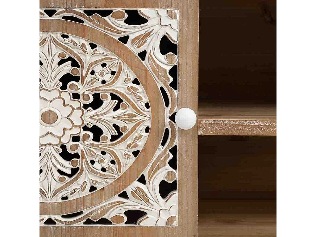 Móvel baixo em madeira branca 120x40x53