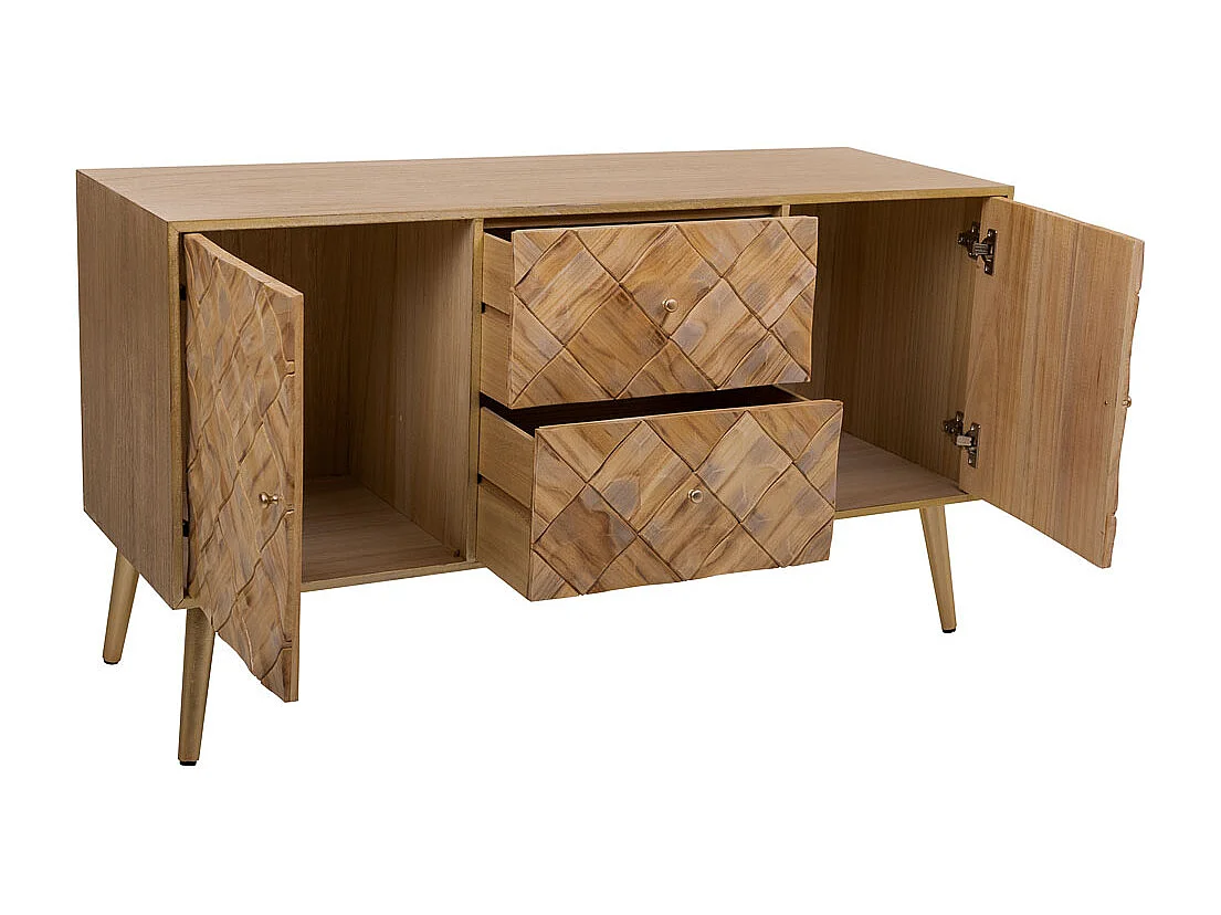 Brauner Holzunterschrank 118x41x65h cm