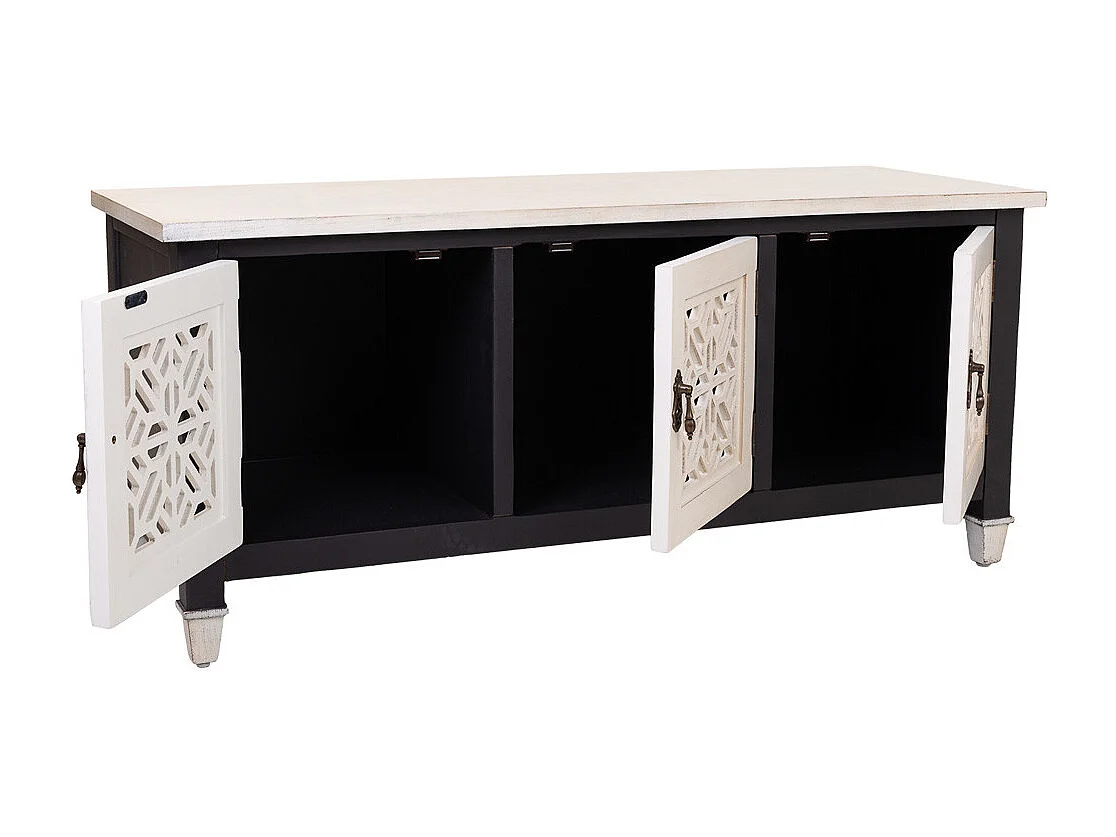 Mobile base in legno bianco 105,5x40x46h