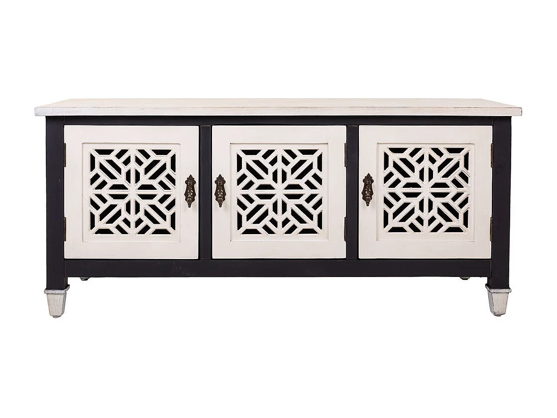 Armário baixo de madeira branco 105,5x40x46