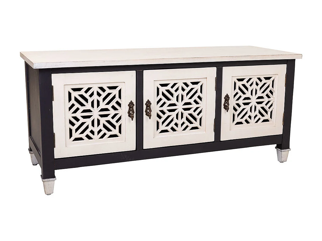 Armário baixo de madeira branco 105,5x40x46