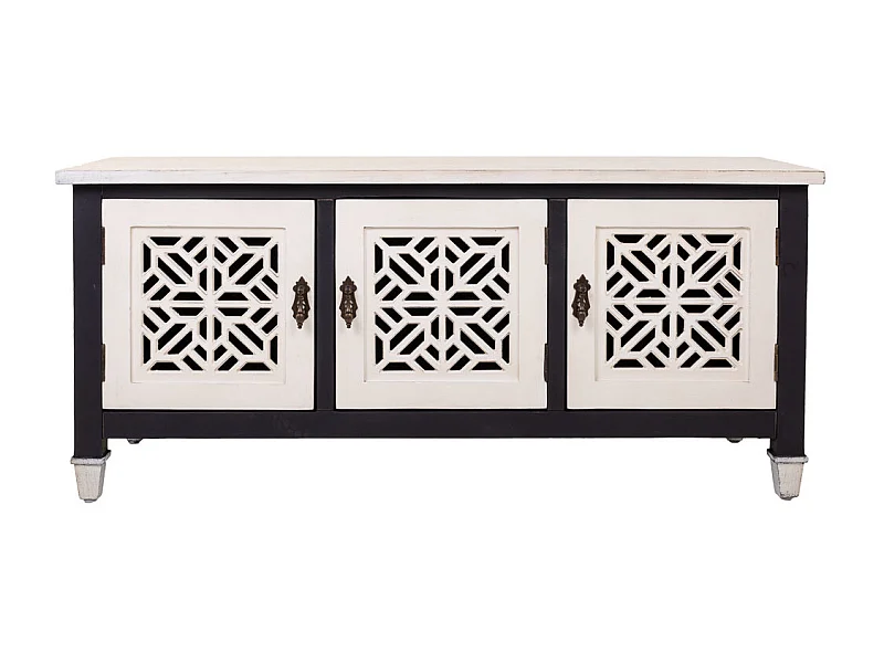 Mobile base in legno bianco 105,5x40x46h