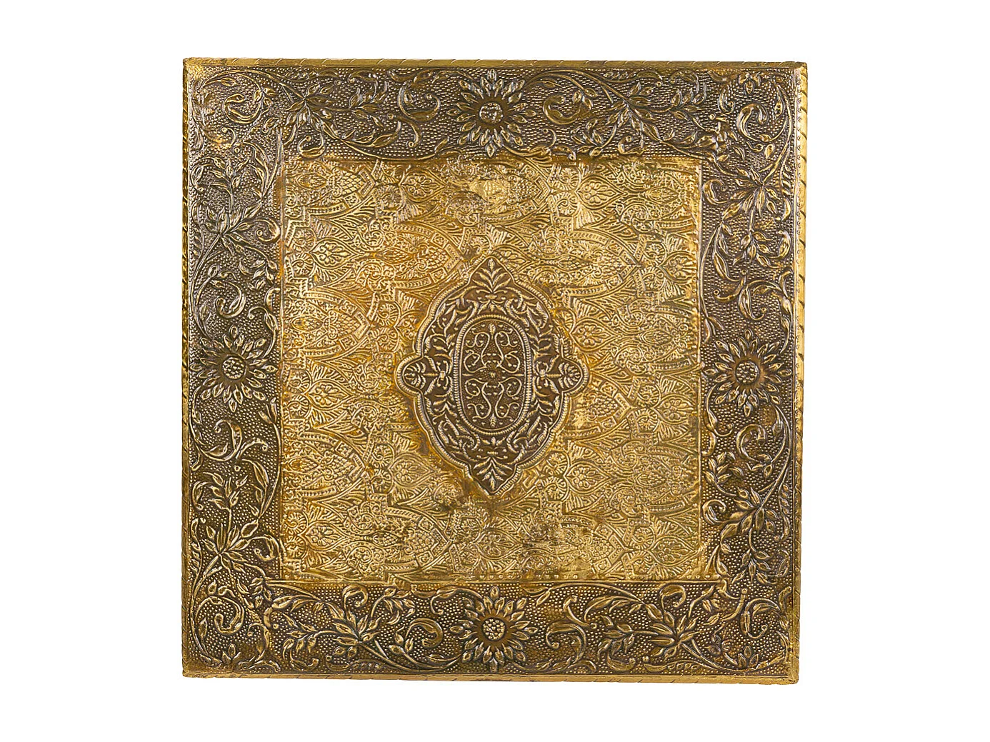 Mesa de centro de madera y metal marrón 30x30x30h cm