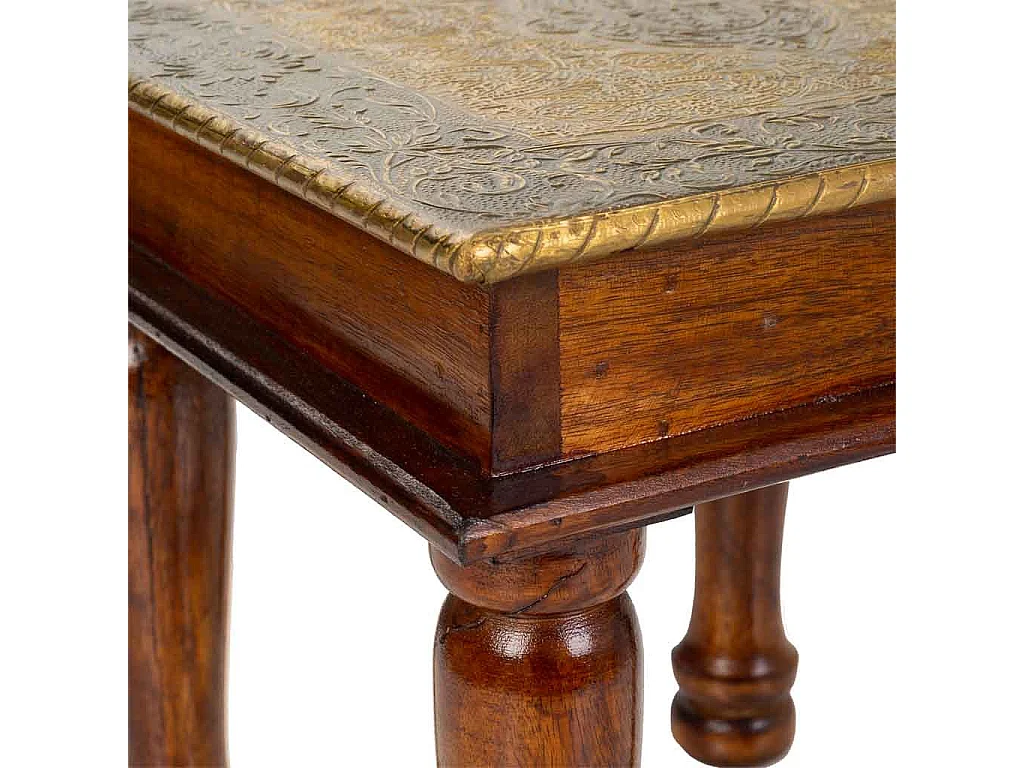 Mesa de centro de madera y metal marrón 30x30x30h cm