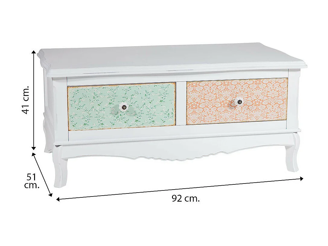 Armário baixo de madeira lacado branco 92x52x41