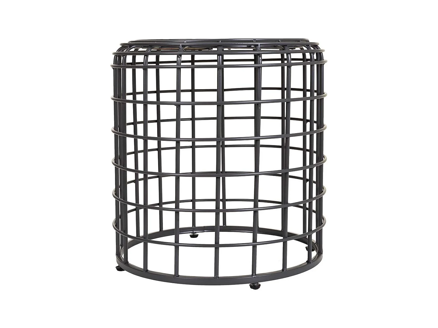 Table basse en métal et bois noir 44x44x45h