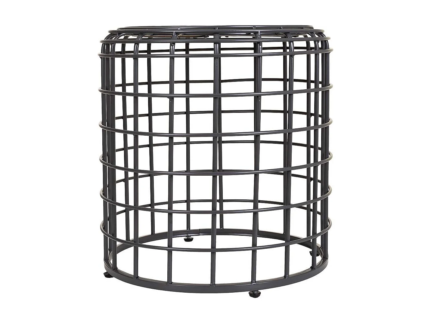 Mesa de centro preta de metal e madeira 44x44x45