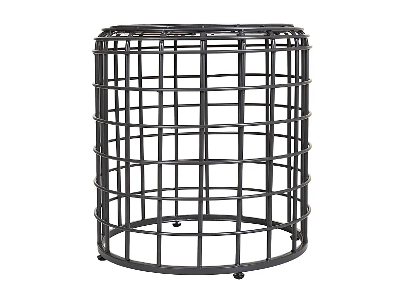 Mesa de centro de metal y madera negra 44x44x45