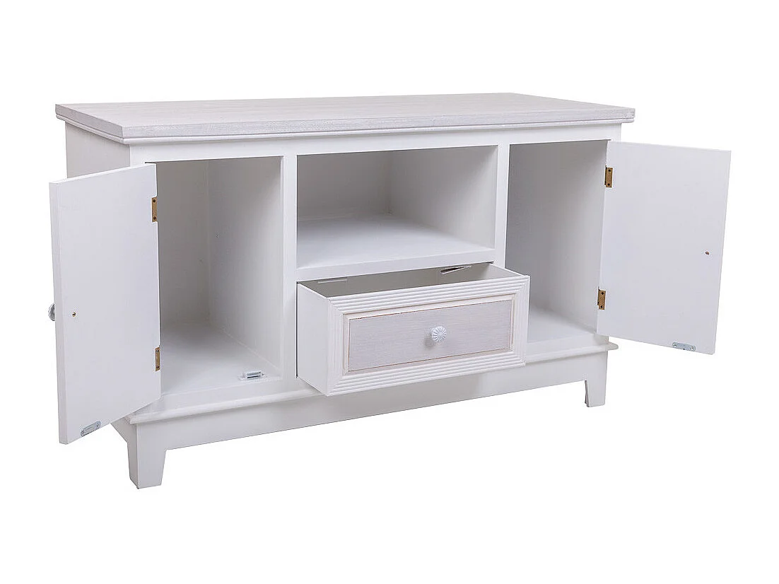 Armário baixo de madeira branca 100x42x60h cm