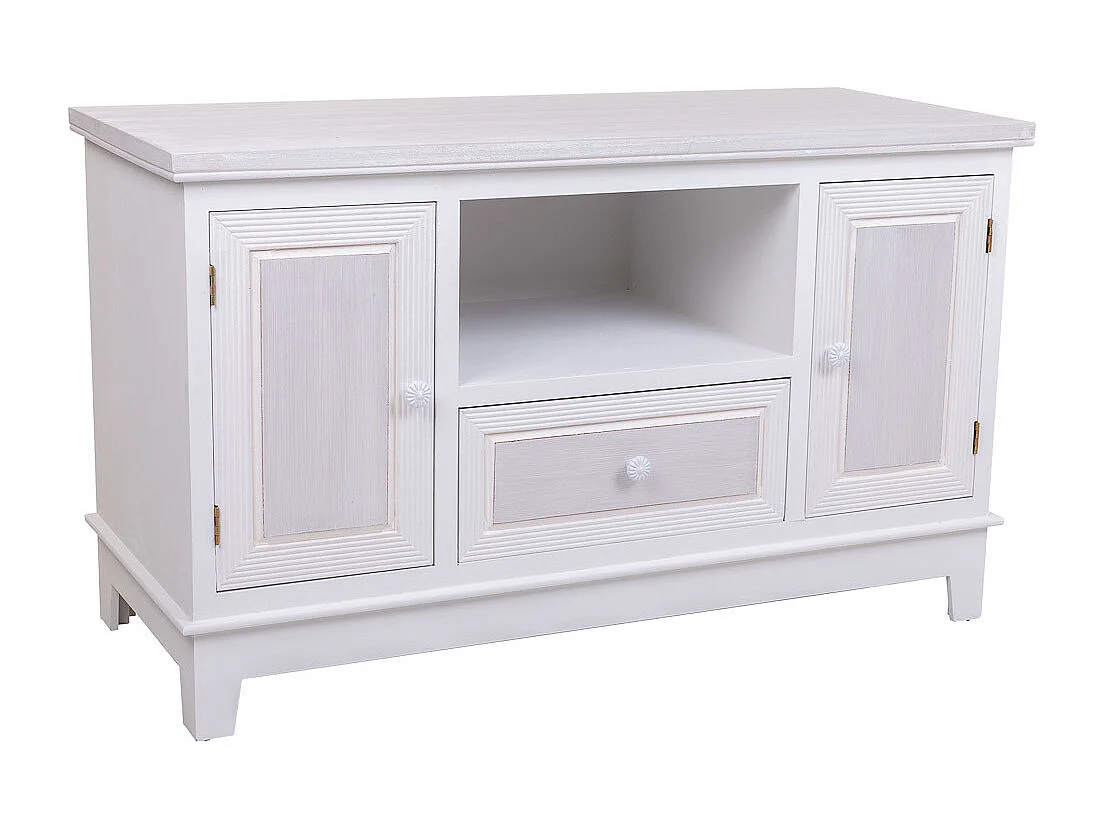 Armário baixo de madeira branca 100x42x60h cm