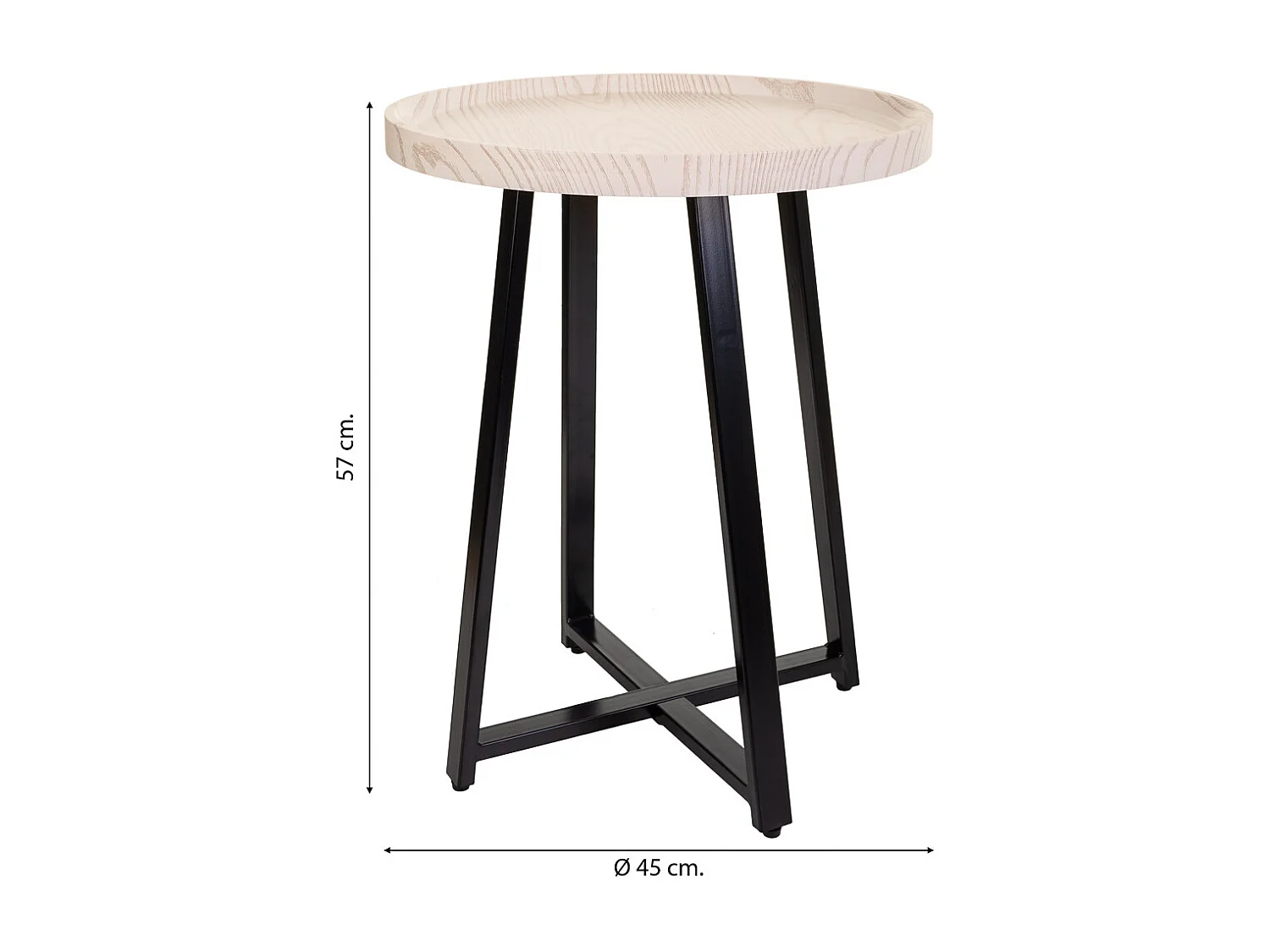 Schwarzer Couchtisch aus Metall, T45x57h cm