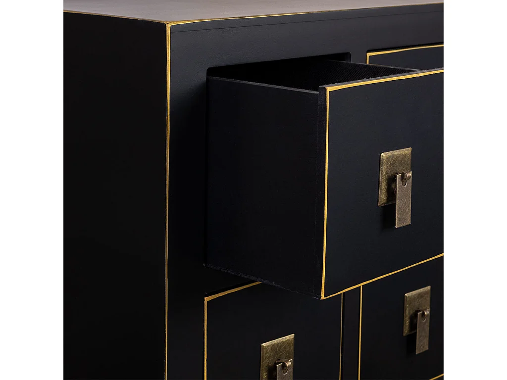 Aparador de madeira com 6 gavetas e 2 portas 63x26x101