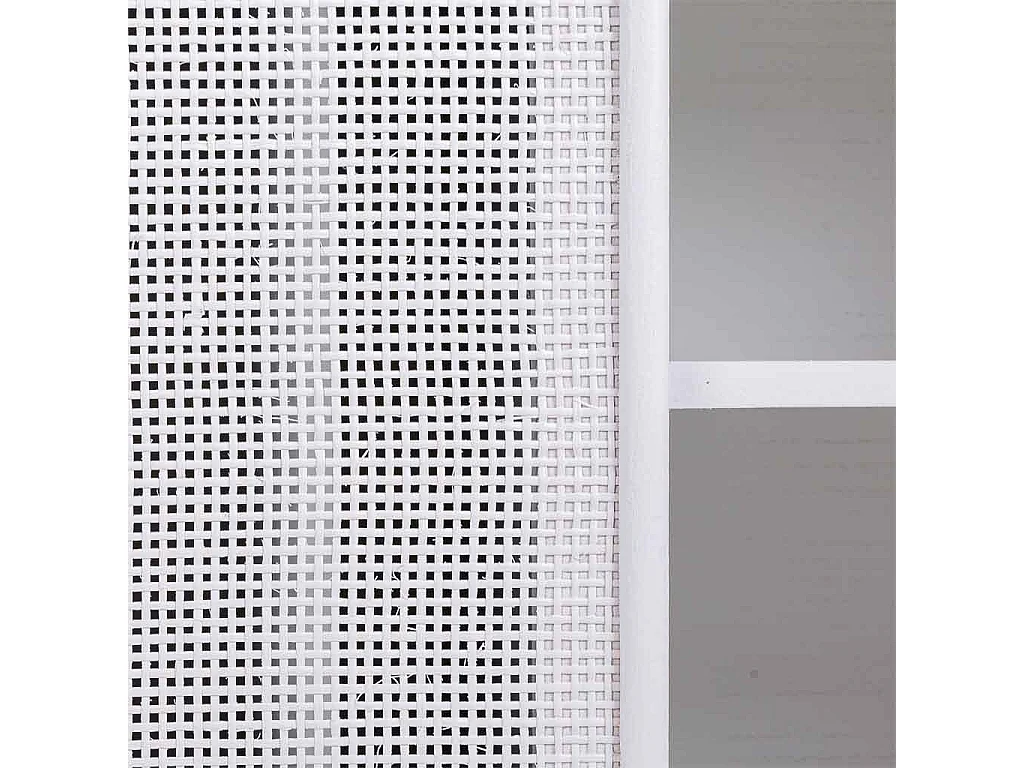 Armário baixo de madeira e grade branca 80x38x67