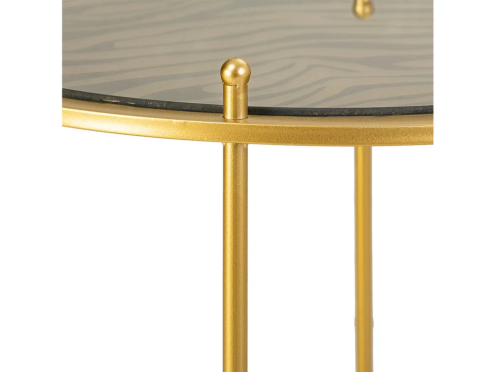 Set aus 3 goldenen Couchtischen aus Metall