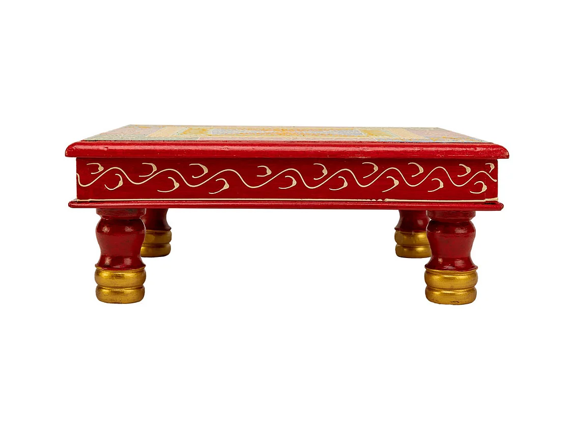 Table d'appoint en bois peinte à la main 38x38x14h