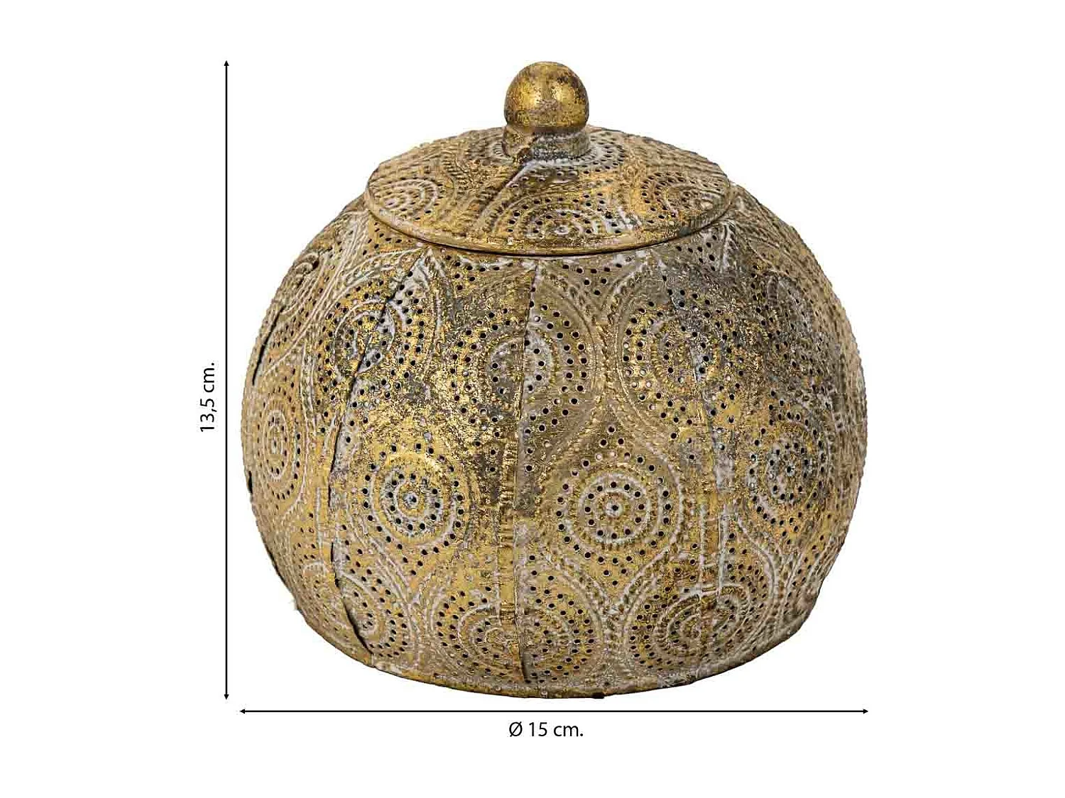 Caja Joyero de metal dorada 15x15x13.5