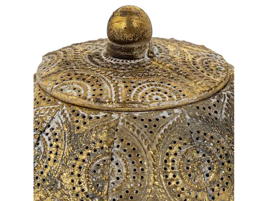 Portagioie in metallo dorato 15x15x13,5h