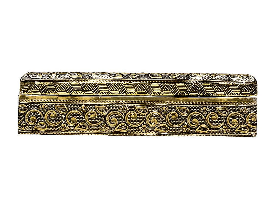 Portagioie in metallo dorato sbalzato 20x20x5h