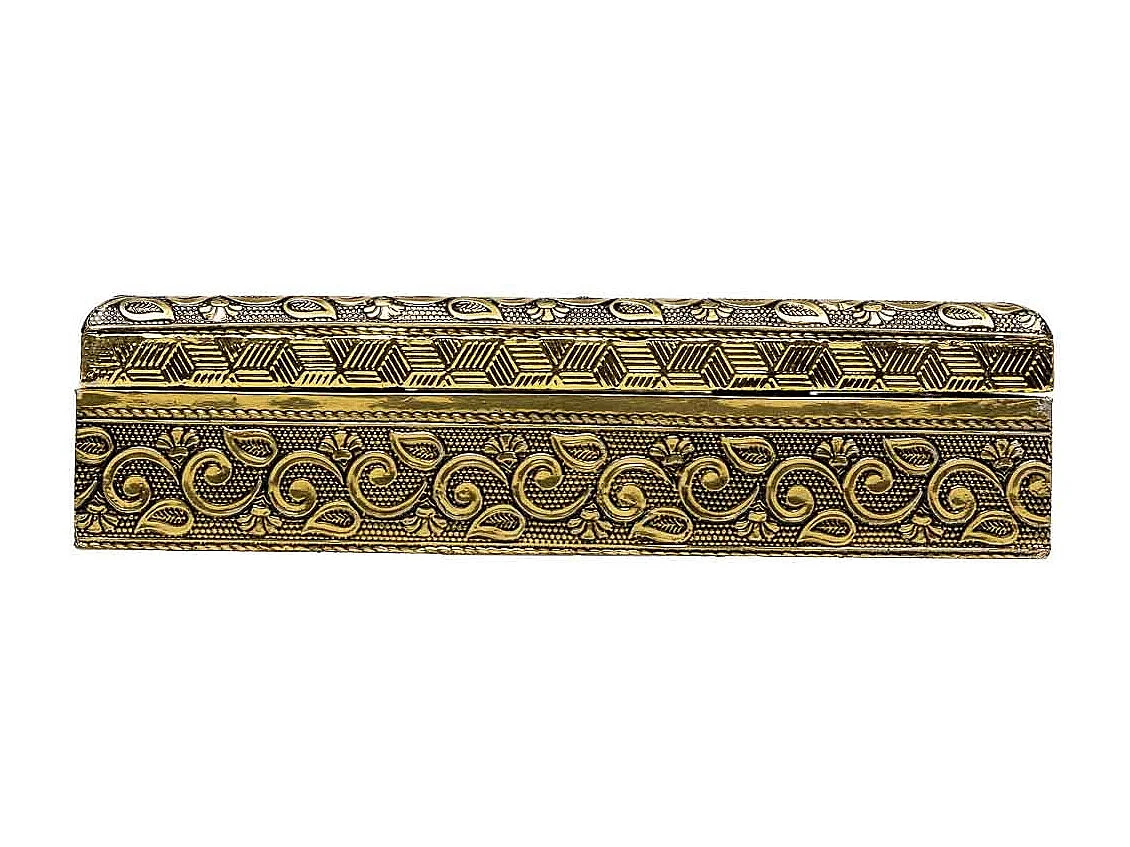 Portagioie in metallo dorato sbalzato 20x20x5h