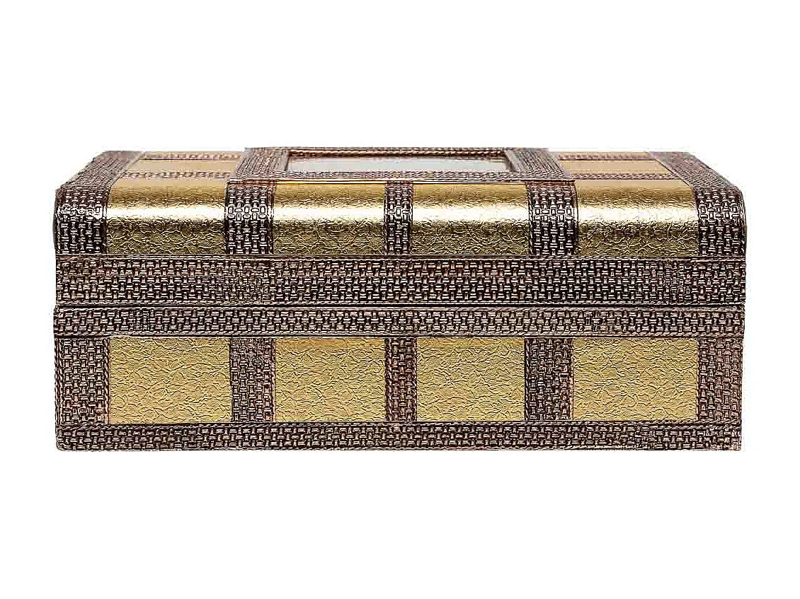 Portagioie in metallo dorato sbalzato 27,5x20x7,5h