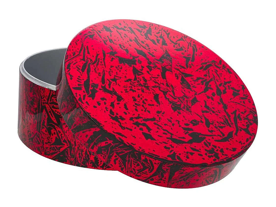 Rote Keramikbox 25x25x13h cm