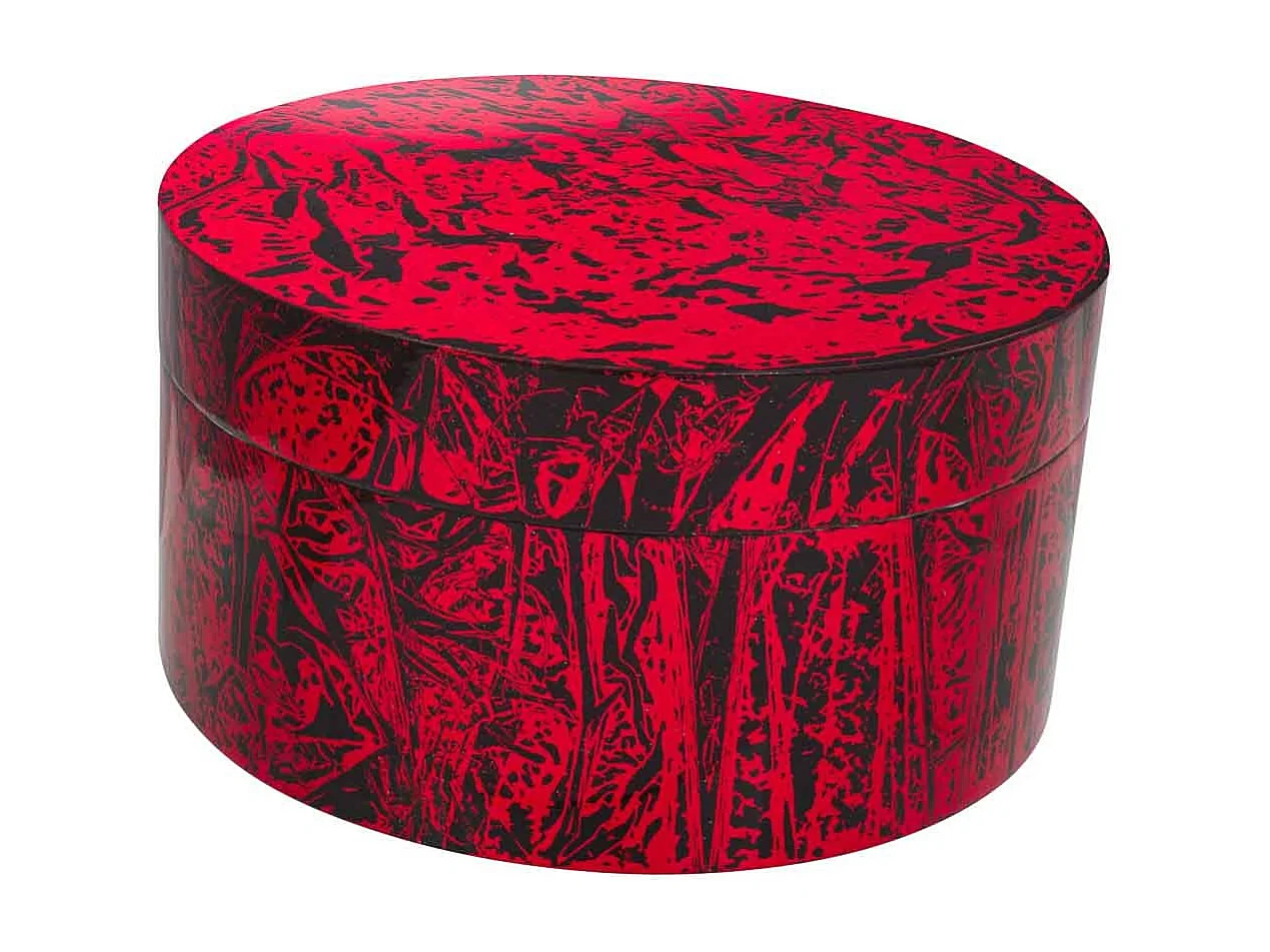 Rote Keramikbox 25x25x13h cm