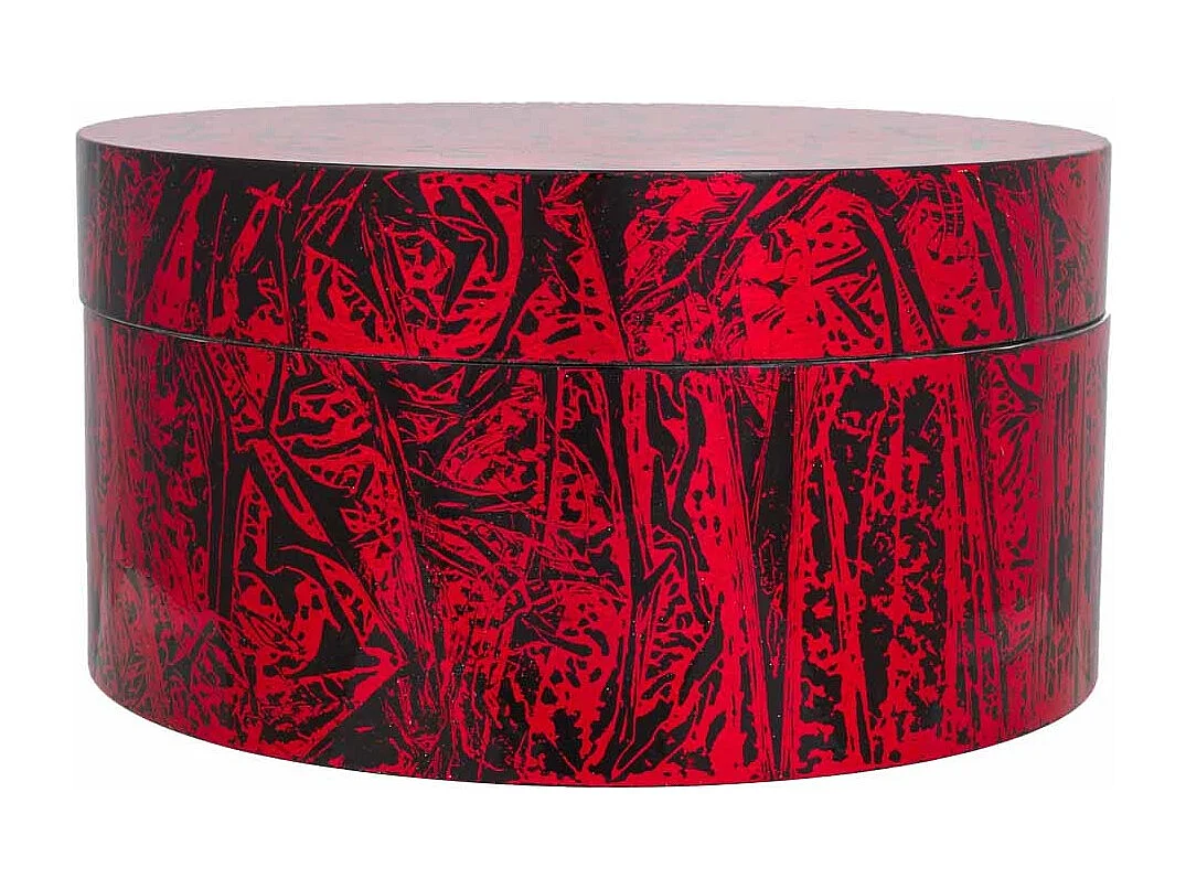 Rote Keramikbox 25x25x13h cm