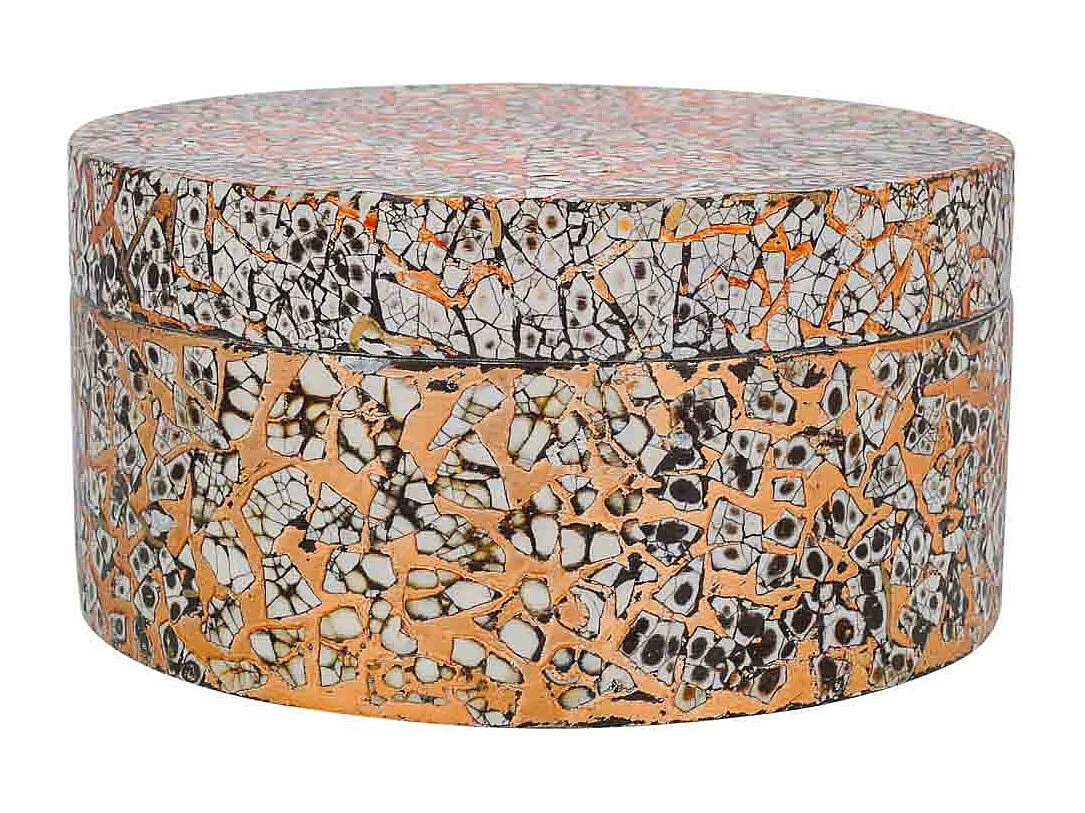 Scatola in ceramica marrone 20x20x10h