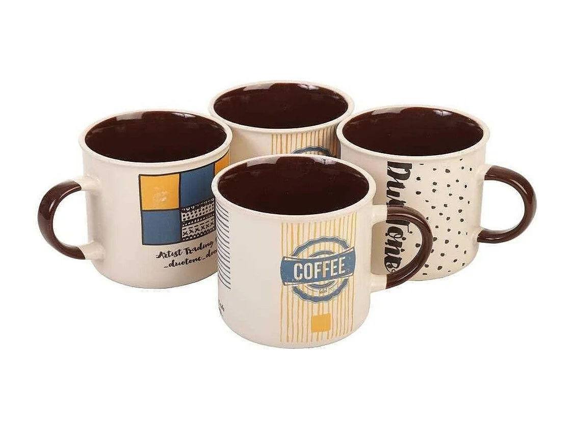 Conjunto de 4 chávenas de pequeno-almoço 370cc