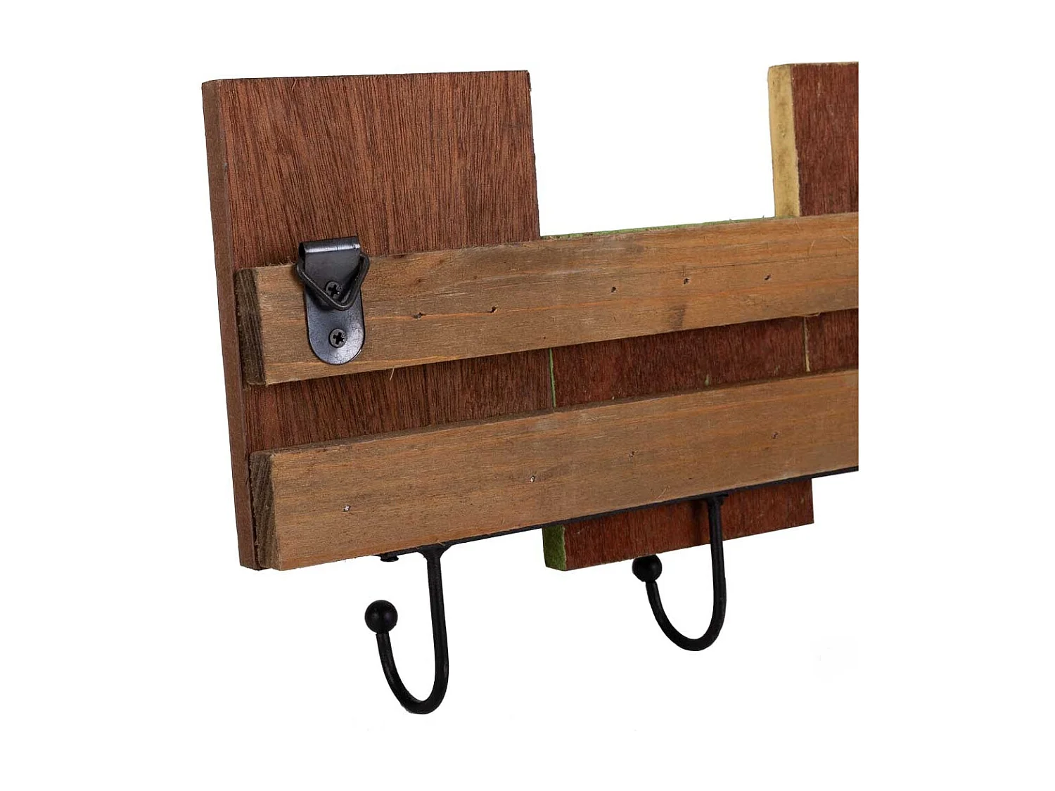 Appendiabiti in legno e metallo 36x3,5x16h