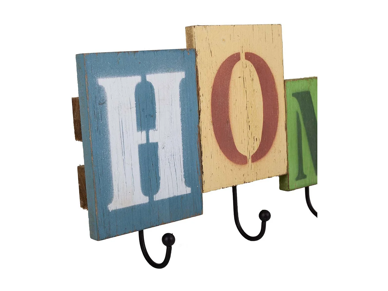 Appendiabiti in legno e metallo 36x3,5x16h