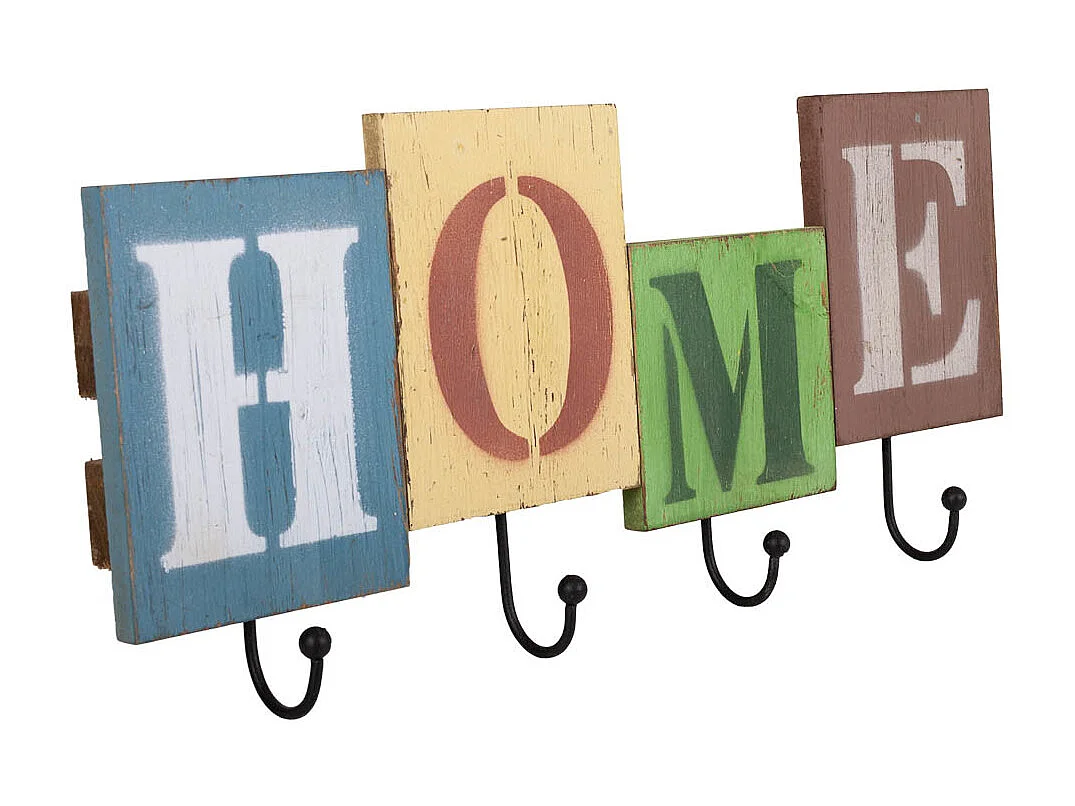 Percha de madera y metal 36x3.5x16