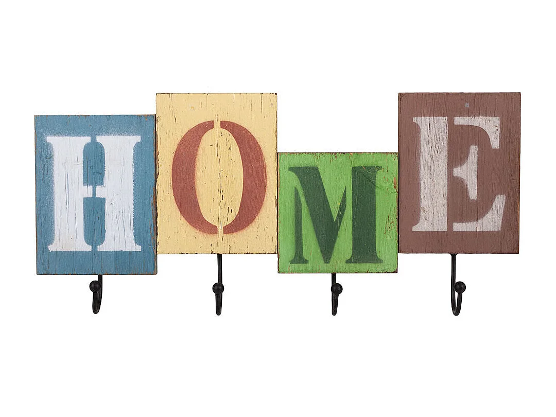 Percha de madera y metal 36x3.5x16